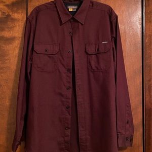 Eddie Bauer Burgundy Long Sleeve Collared Shirt
